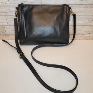 Fossil Emma East West Leather Crossbody Adjustable Strap Black ZB6842